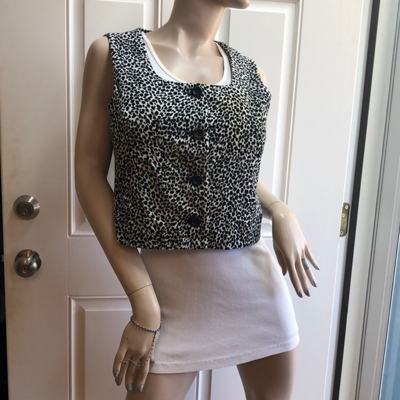 Express Tailleur cheetah Vest 9/10 - Picture 1 of 11